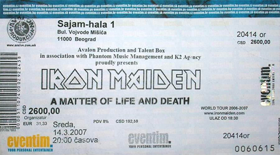Iron Maiden - A Matter of Life and Death 2007 - Sajam, Beograd, Srbija